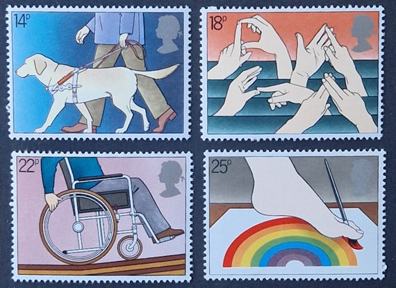 (おまとめ済み)外国未使用切手　イギリス　1979年　挿絵　4枚 イギリス 1981年 国際障害者年 - ミント切手4枚セット - 収集、工作