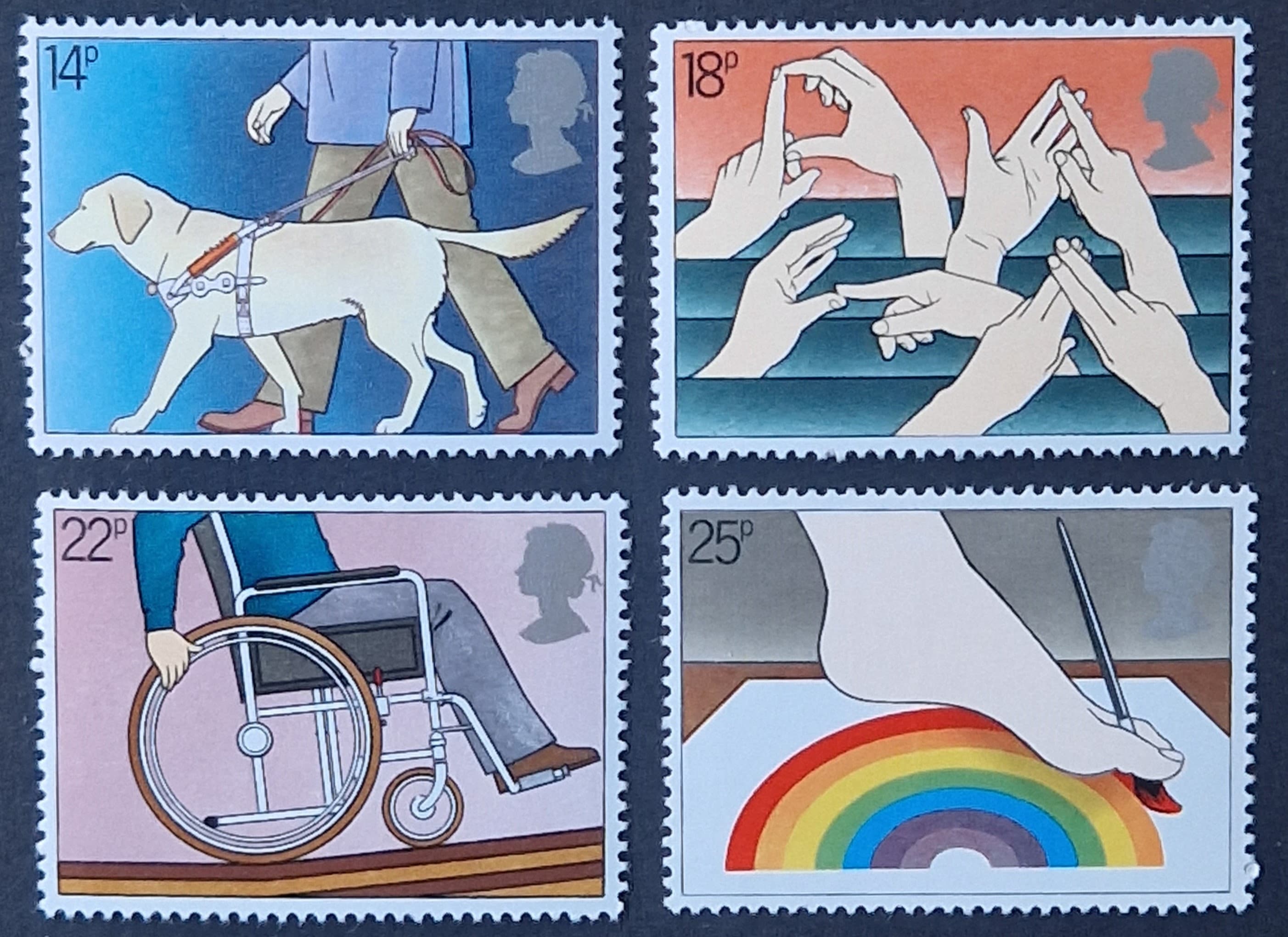 イギリス 1981年 国際障害者年 - ミント切手4枚セット - 収集、工作