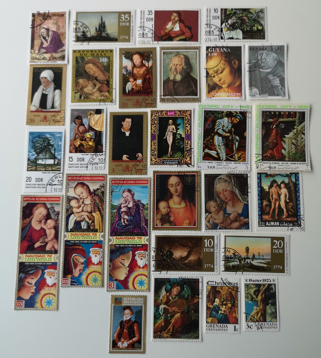 German Artists Postage Stamps - 25 Different - USED & off Paper - for ...