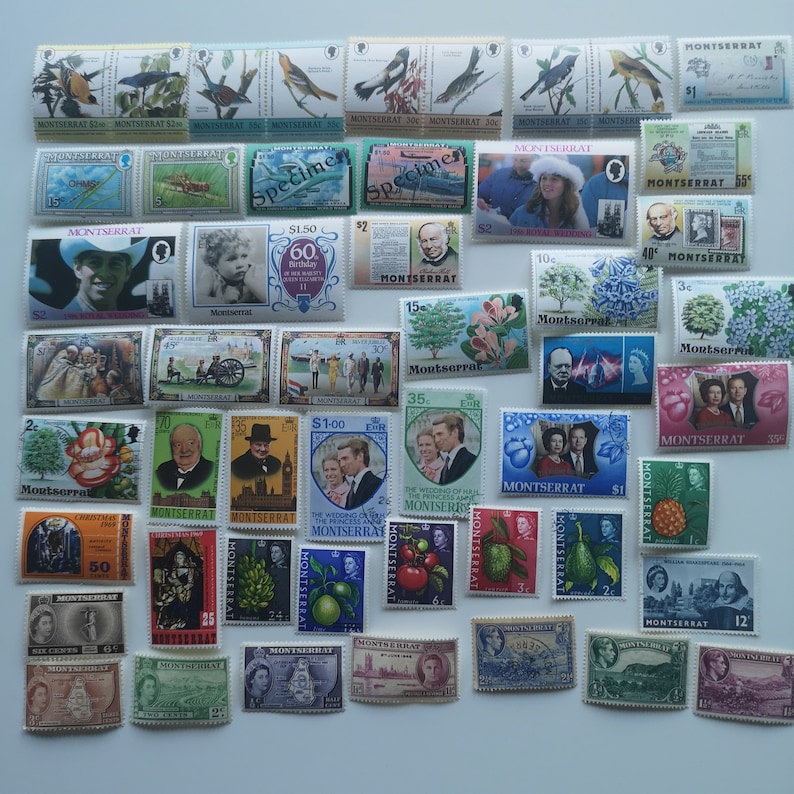 Montserrat Postage Stamps - USED & off Paper - 50 to 750 Different ...