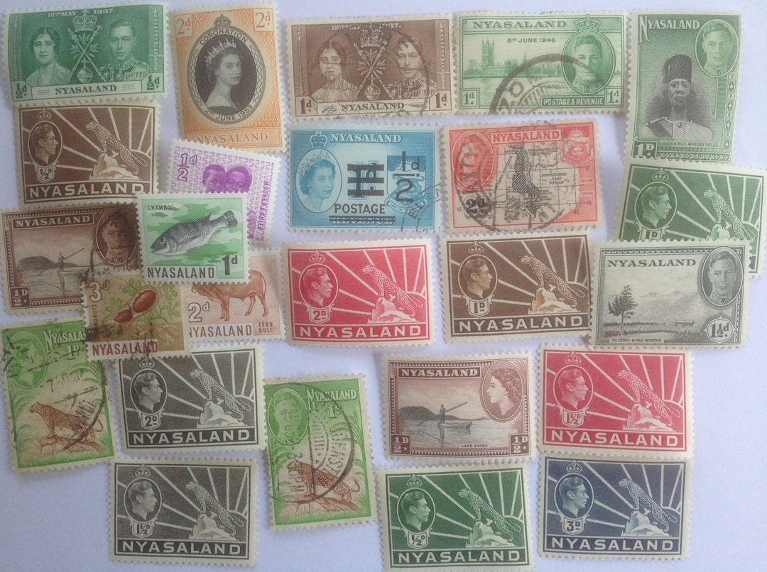 Nyasaland Postage Stamps - USED & off Paper - 25 Different - Collecting ...