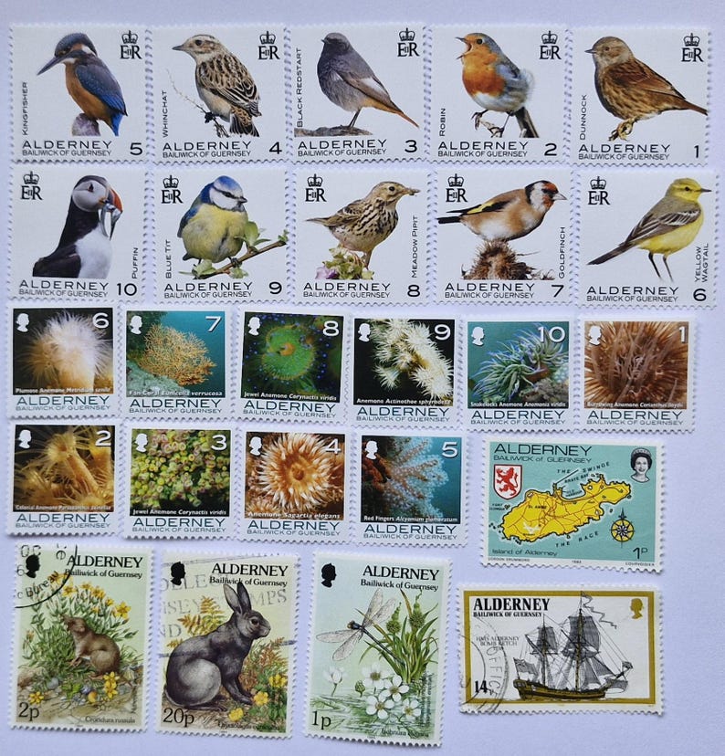 Alderney Postage Stamps - USED & off Paper - 25 to 200 Different ...