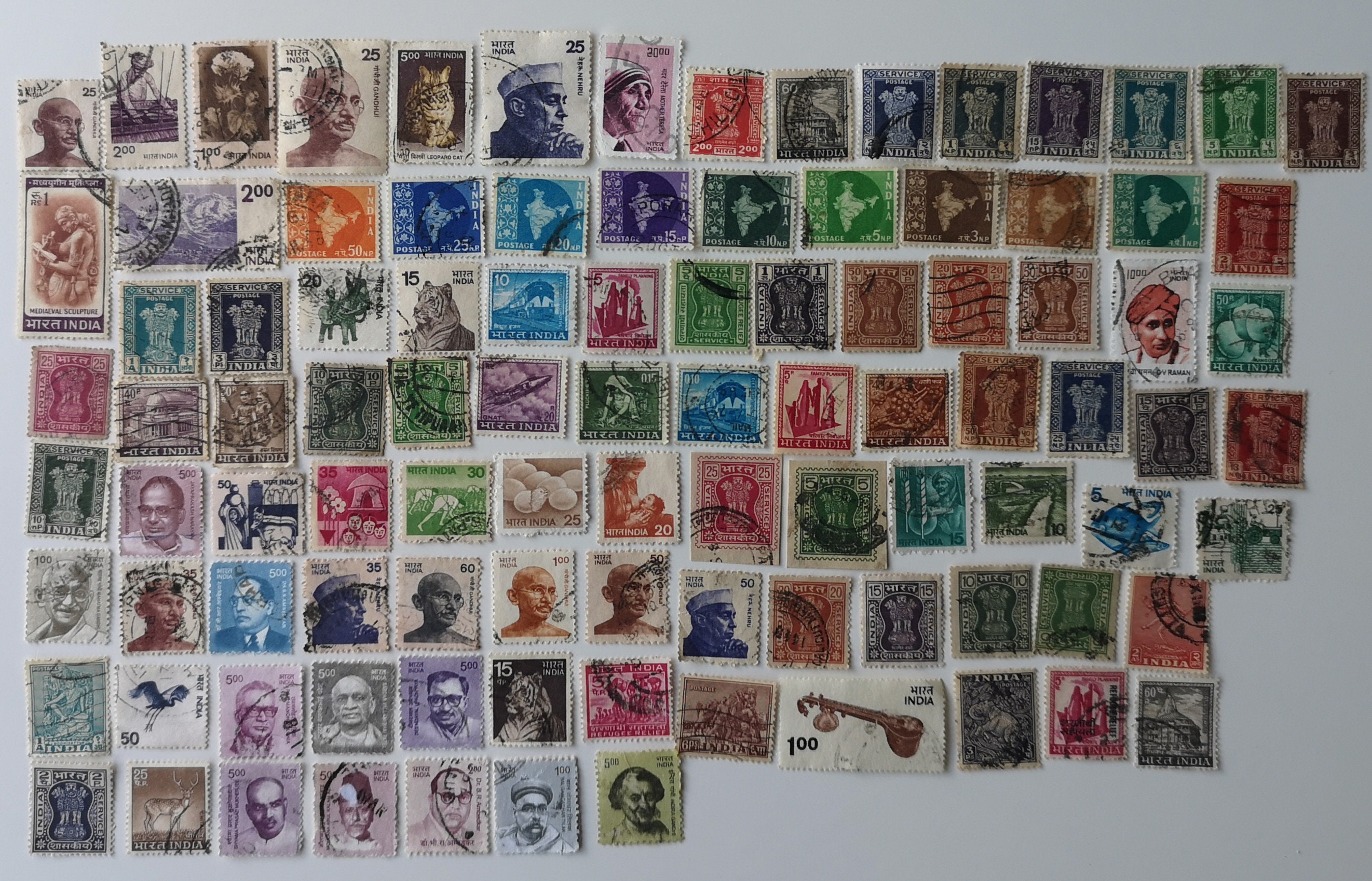 India Postage Stamps - USED & off Paper - 300 to 2000 Different ...