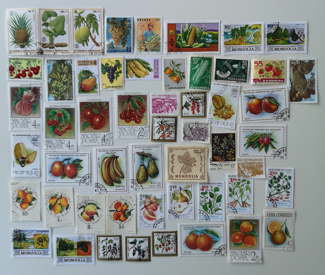 Fruit Postage Stamps - 50 to 200 Different - USED & off Paper ...