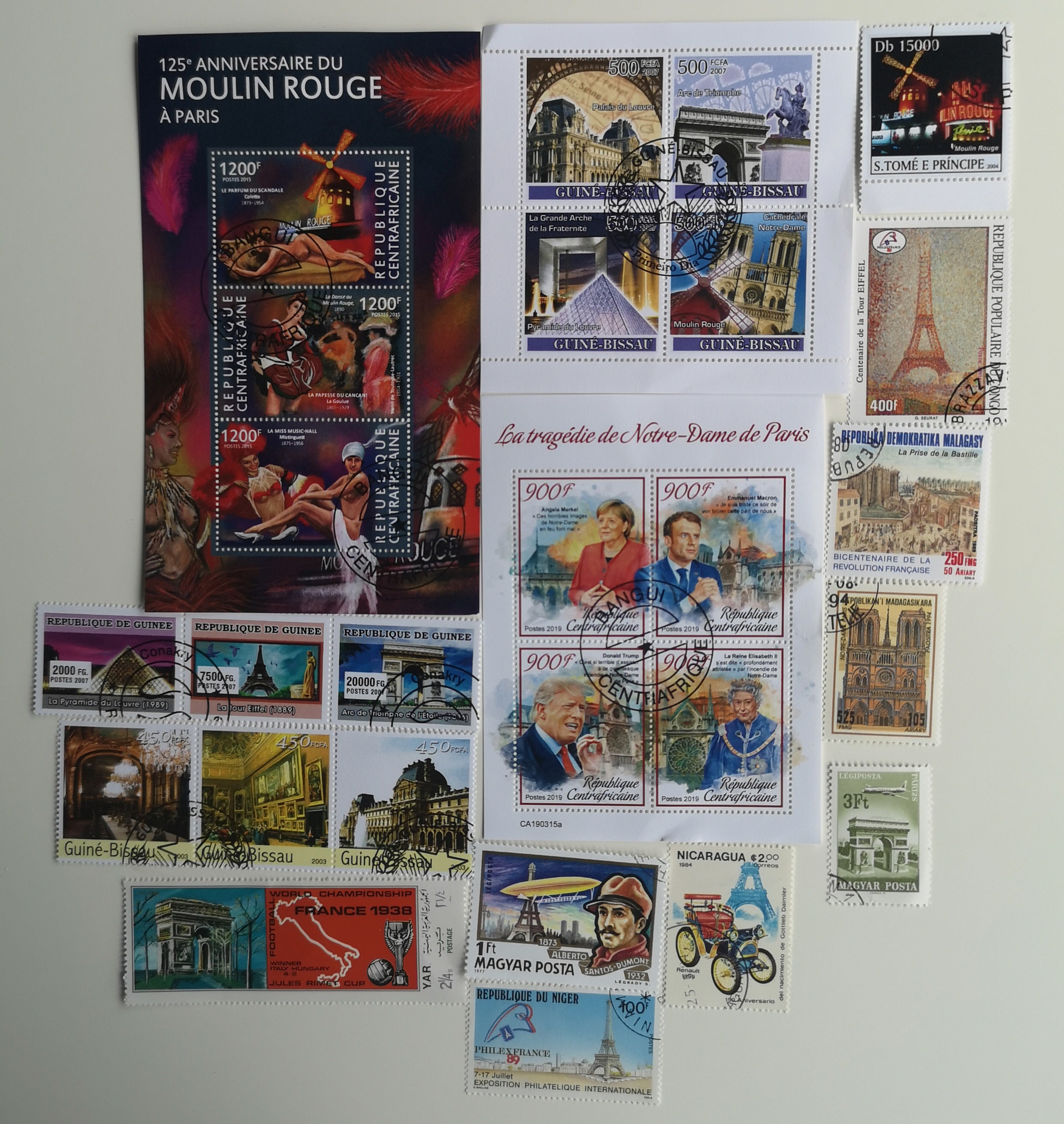 Paris Monuments Postage Stamps - USED & off Paper - 25 Different - for ...