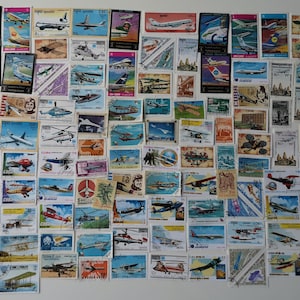 Timbres avion/avion/aviation - OCCASION et hors papier - 100 à 1000 différents - collection, création artisanale, collage, découpage, scrapbooking