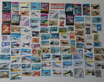 Timbres avion/avion/aviation - OCCASION et hors papier - 100 à 1000 différents - collection, création artisanale, collage, découpage, scrapbooking