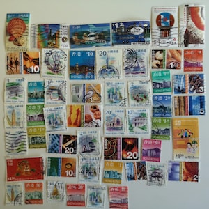 Sellos postales de la región de Hong Kong China - USADOS y sin papel - 50 a 200 diferentes - coleccionismo, elaboración, collage, decoupage, scrapbooking