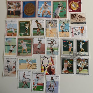 Sellos de tenis - USADOS y sin papel - 25 y 50 diferentes - coleccionismo, manualidades, collage, decoupage, scrapbooking