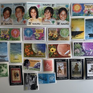 Sellos postales de Nauru - USADOS y fuera de papel - 25 a 400 diferentes - Para coleccionar, hacer manualidades, collage, decoupage, álbumes de recortes