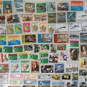 Sellos postales de las Islas Comoras - USADOS y sin papel - 100 a 300 diferentes - coleccionismo, manualidades, collage, decoupage, scrapbooking