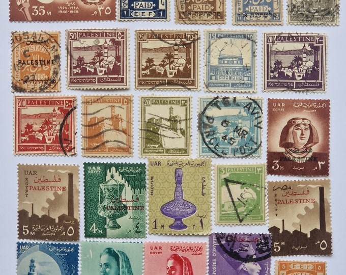 Palestine Postage Stamps - USED & off Paper - 25 Different - Collecting ...