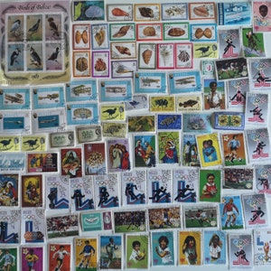 Sellos postales de Honduras Británica y Belice - USADOS y fuera de papel - 100 a 500 diferentes - coleccionismo, elaboración, collage, decoupage, álbumes de recortes