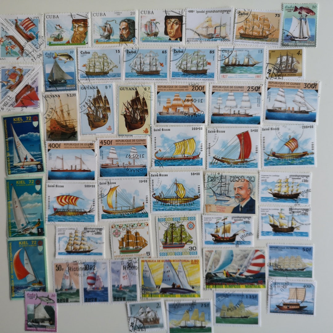 Sailing Ships on Postage Stamps - USED & off Paper - 50 to 500 ...