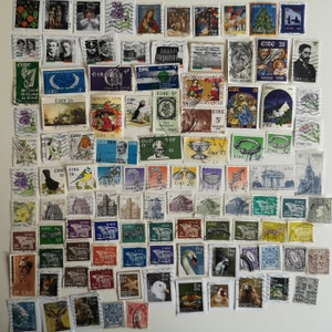 Sellos postales de Irlanda - USADOS y sin papel - Entre 100 y 1500 ejemplares diferentes - Para coleccionar, hacer manualidades, collages, decoupage y álbumes de recortes