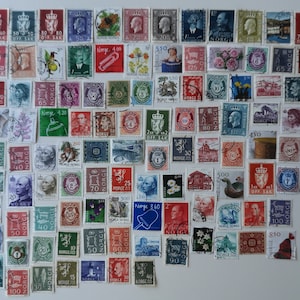 Sellos postales de Noruega - USADOS y sin papel - Entre 50 y 1000 ejemplares diferentes - Para coleccionar, hacer manualidades, collages, decoupage y álbumes de recortes