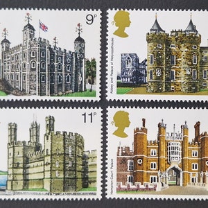 Great Britain 1978 British Architecture - Set of 4 Mint Stamps - collecting, crafting, collage, decoupage, scrapbooking