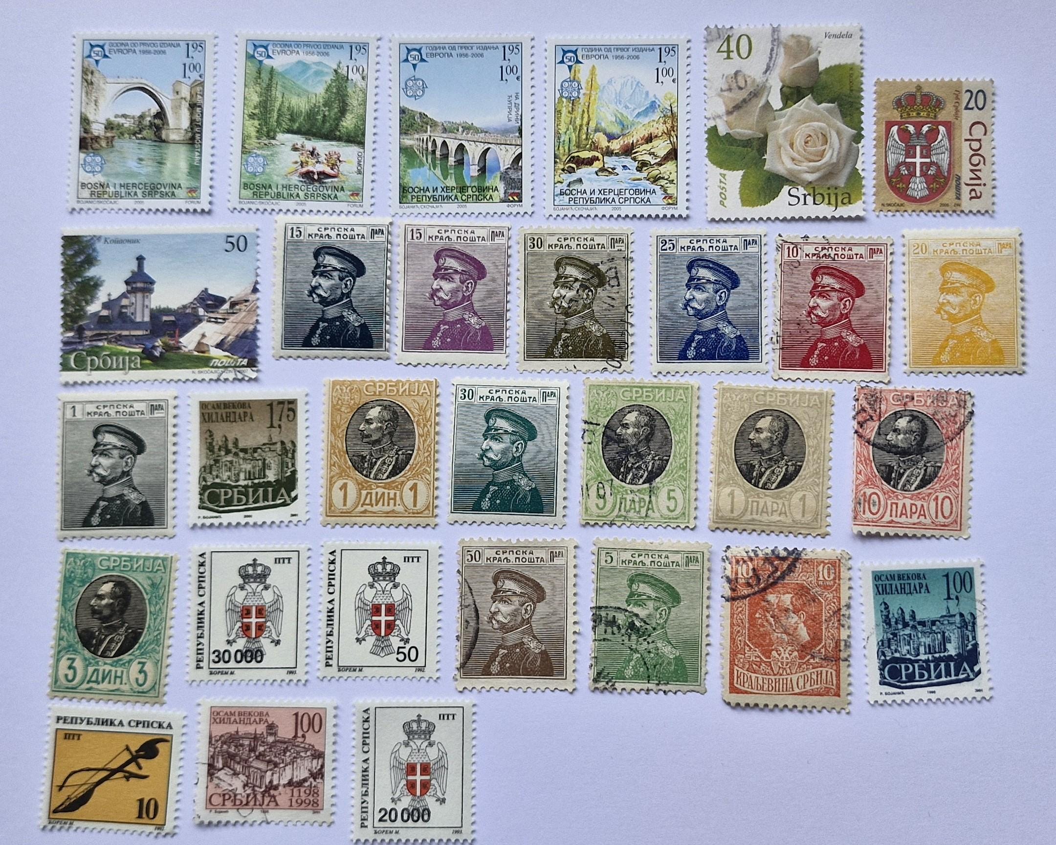 Serbia Postage Stamps - USED & off Paper - 30 and 50 Different ...