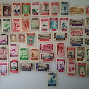 Sellos postales de Marruecos español - USADOS y sin papel - 50 y 100 diferentes - coleccionismo, elaboración, collage, decoupage, scrapbooking
