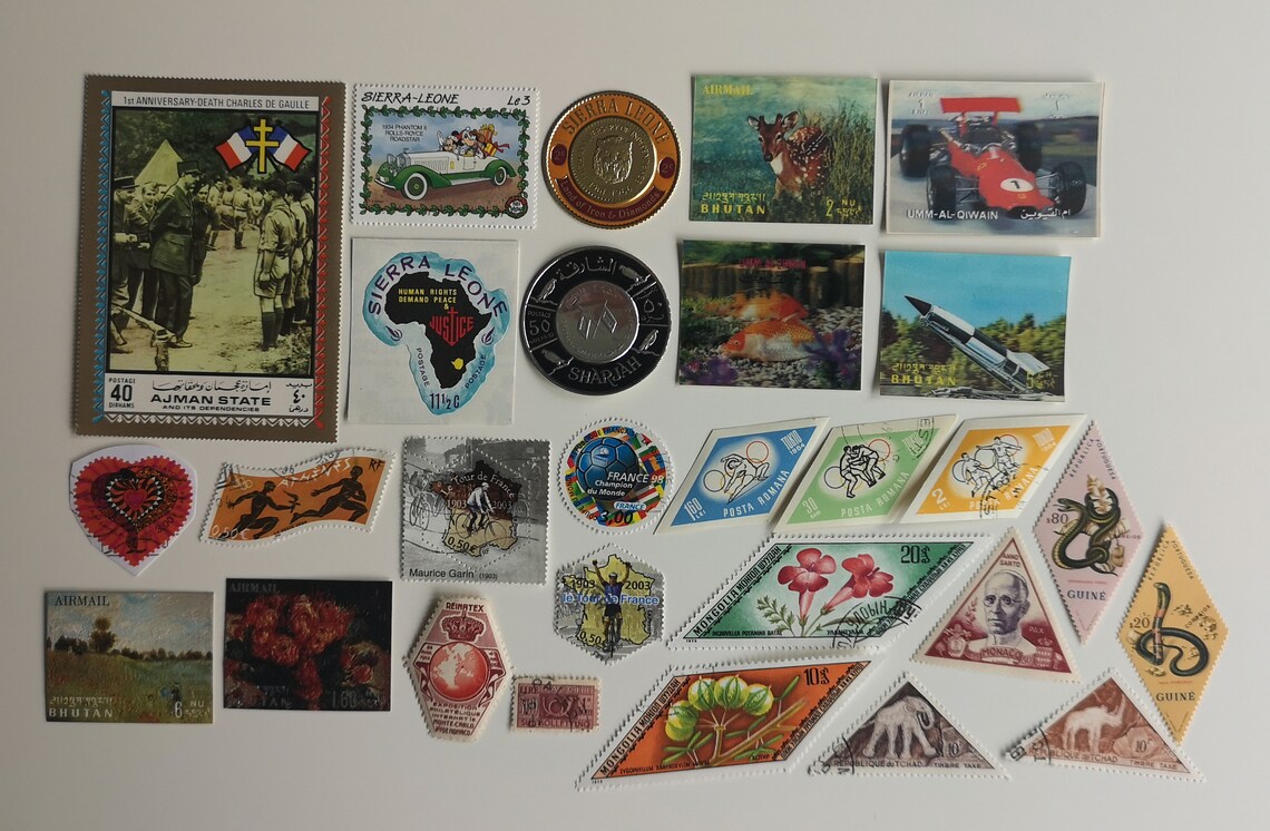 Unusual Size & Shape Postage Stamps - 25 Different - USED and off Paper ...