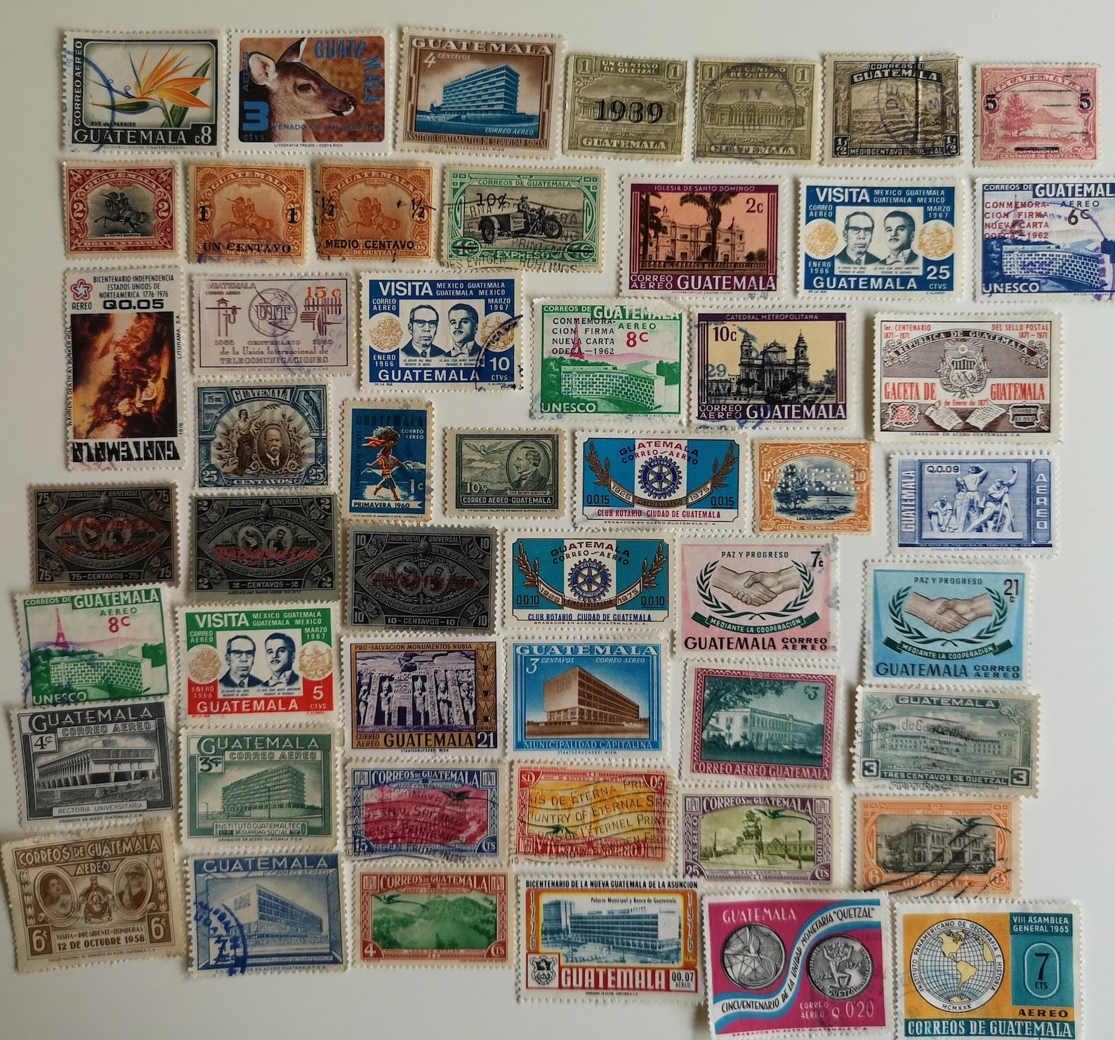 Guatemala Postage Stamps - USED & off Paper - 50 to 500 Different ...