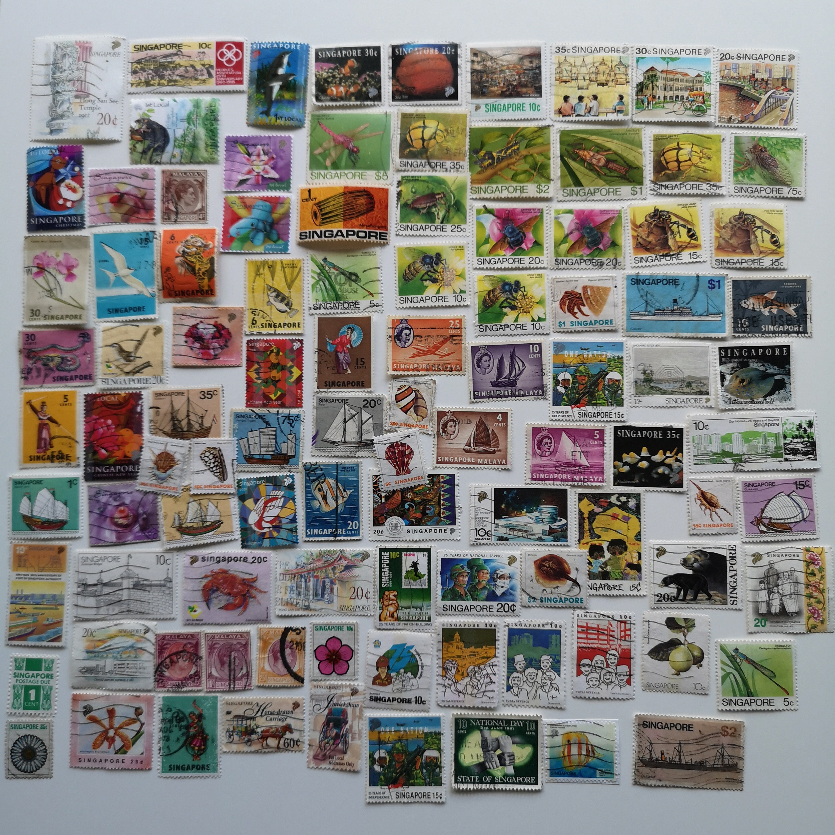 Singapore Postage Stamps USED & off Paper 100 to 500 Different for