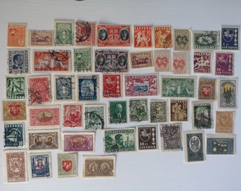 Lithuania Pre 1940 Postage Stamps - USED & off paper - 50 to 200 different - collecting, crafting, collage, decoupage, scrapbooking