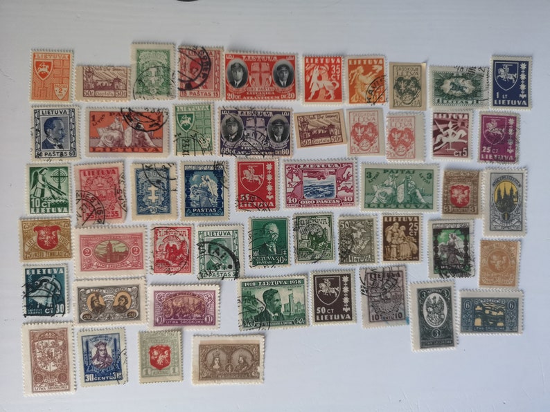 Lithuania Pre 1940 Postage Stamps USED & off Paper 50 to 200 Different ...