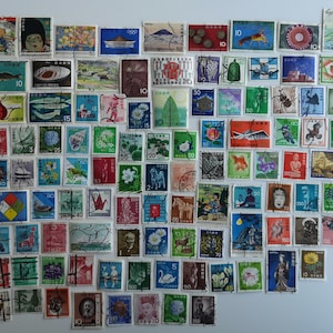 Sellos postales de Japón - USADOS y sin papel - Entre 100 y 2000 ejemplares diferentes - Para coleccionar, hacer manualidades, collages, decoupage y álbumes de recortes