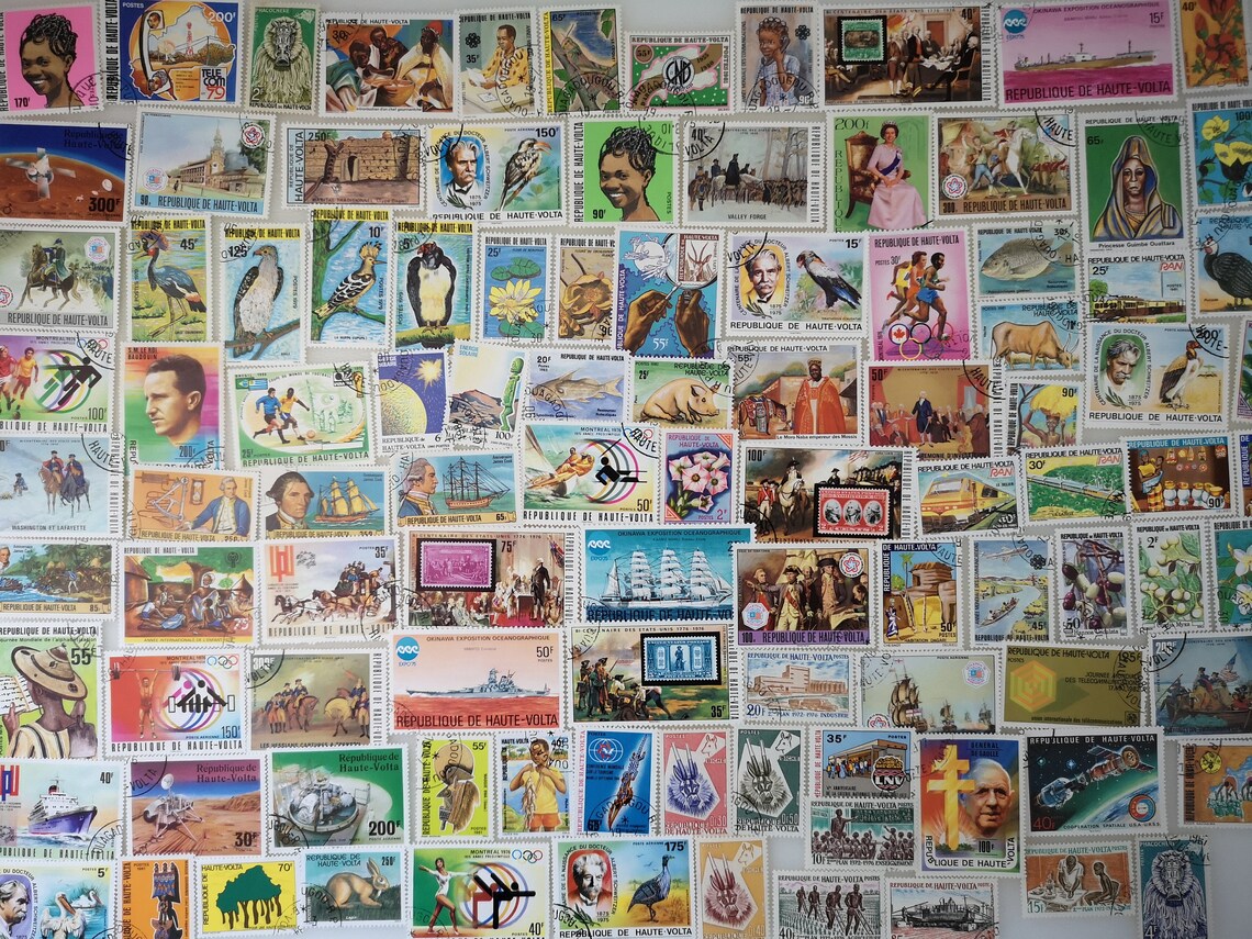 Upper Volta Postage Stamps - USED & off Paper - 100 and 300 Different ...
