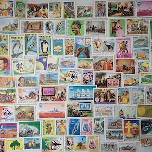 Sellos postales del Alto Volta - USADOS y sin papel - 100 y 300 diferentes - coleccionismo, elaboración, collage, decoupage, scrapbooking
