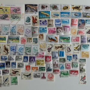 Sellos postales de Rumania - USADOS y sin papel - Entre 100 y 2000 ejemplares diferentes - Para coleccionar, hacer manualidades, collages, decoupage y scrapbooking