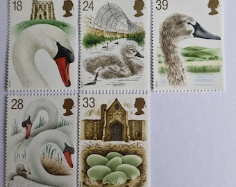 Großbritannien 1993 600th Jubiläum von Abbotsbury Swannery - Set mit 5 mint Briefmarken - sammeln, Basteln, Collage, Decoupage, Scrapbooking