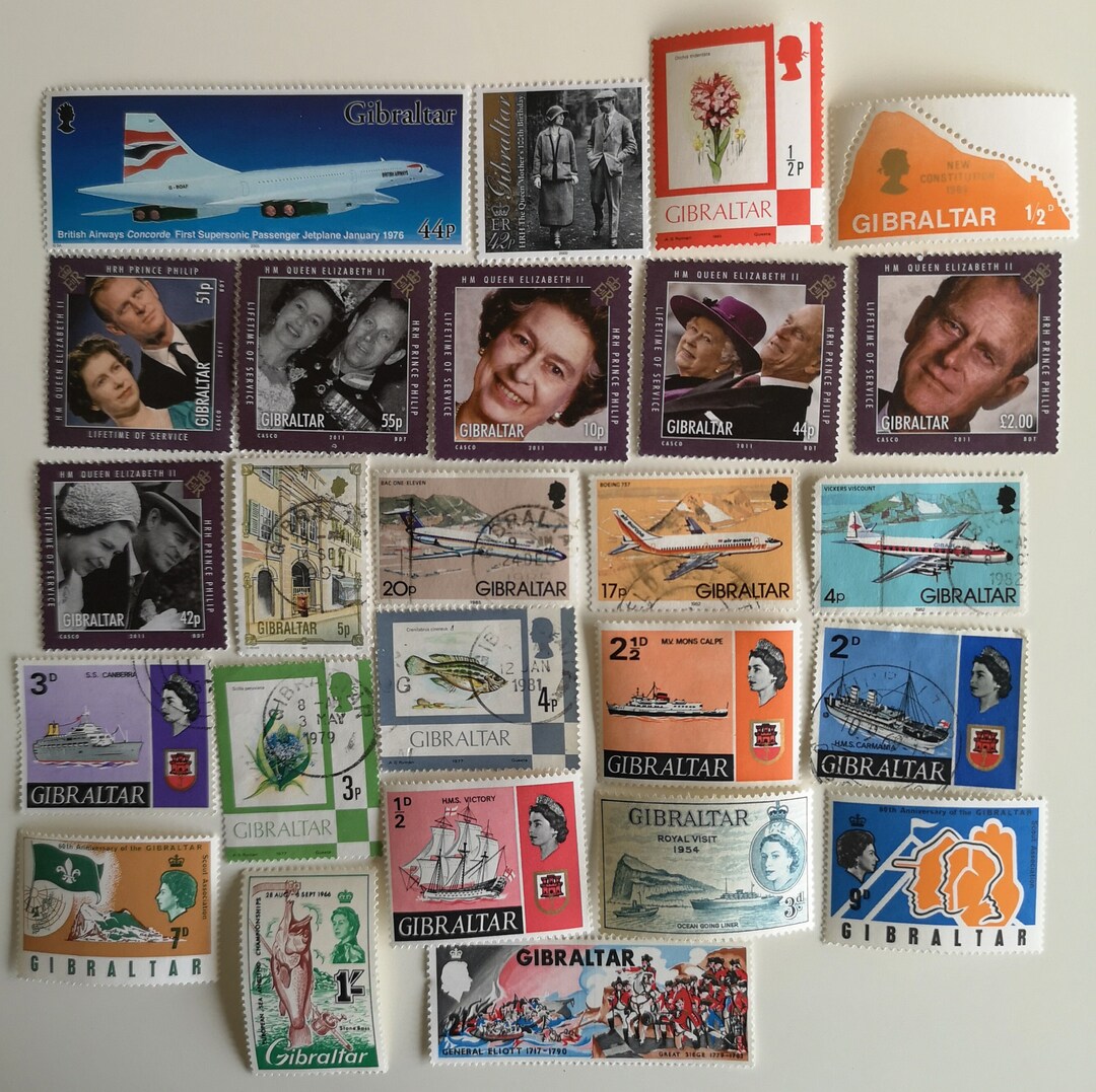 Gibraltar Postage Stamps - USED & off Paper - 25 to 500 Different ...