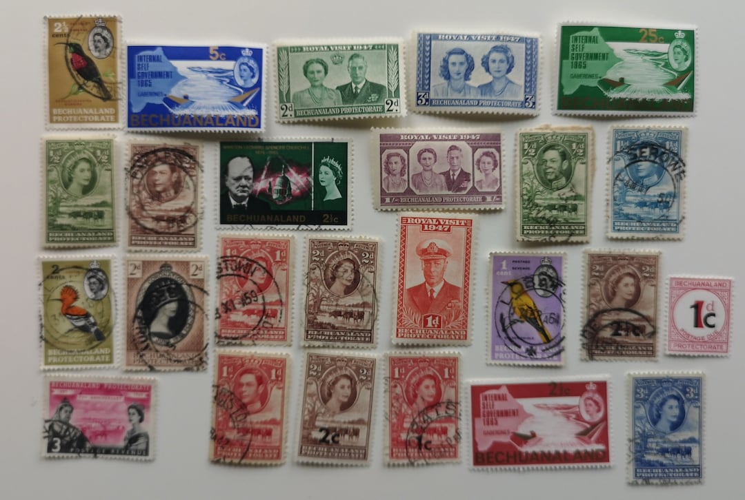 Bechuanaland Postage Stamps - USED & off Paper - 25 and 50 Different ...