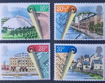 Great Britain 1984 Urban Renewal - Set of 4 Mint Stamps - collecting, crafting, collage, decoupage, scrapbooking