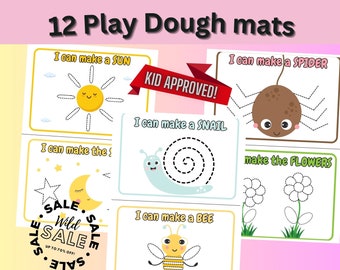 printable playdough mats, play dough mats, playdough mats insects, playdough mats nature