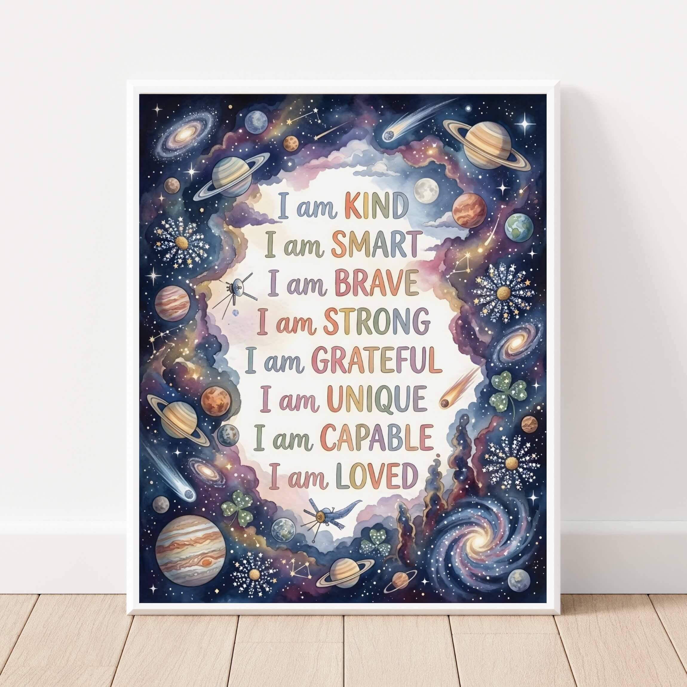 Space Affirmations Printable Wall Art for Kids Room, Classroom ...