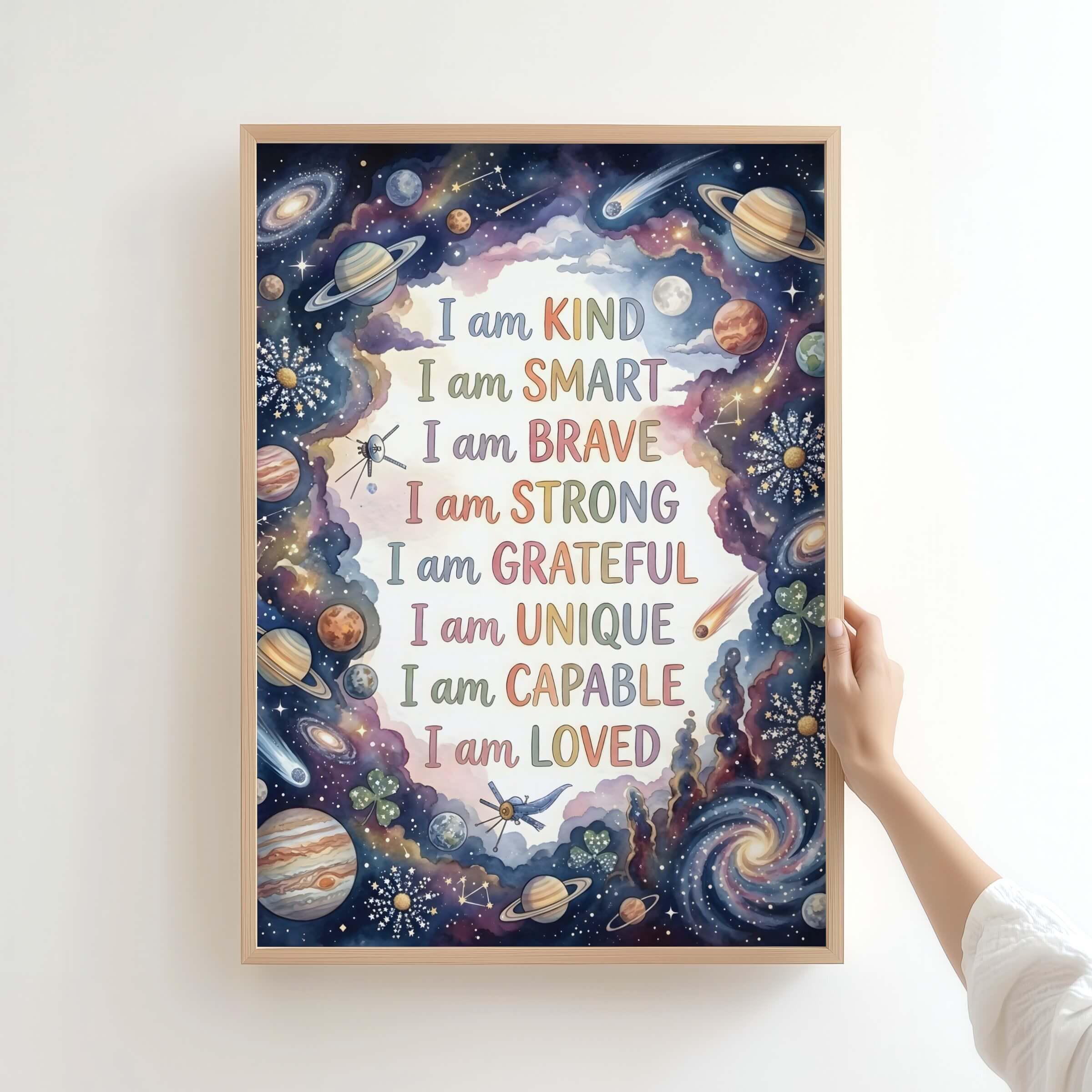 Space Affirmations Printable Wall Art for Kids Room, Classroom ...