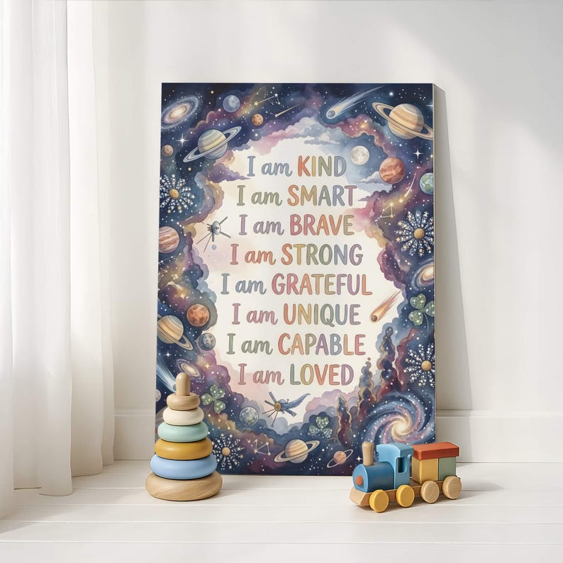 Space Affirmations Printable Wall Art for Kids Room, Classroom ...