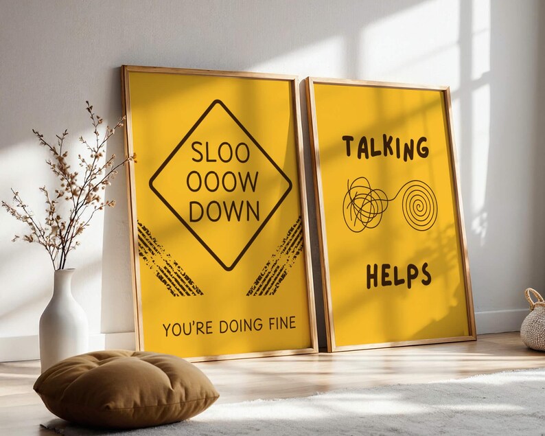 16 Trendy Mental Health Posters, Wall Art Bundle for Therapy Office ...