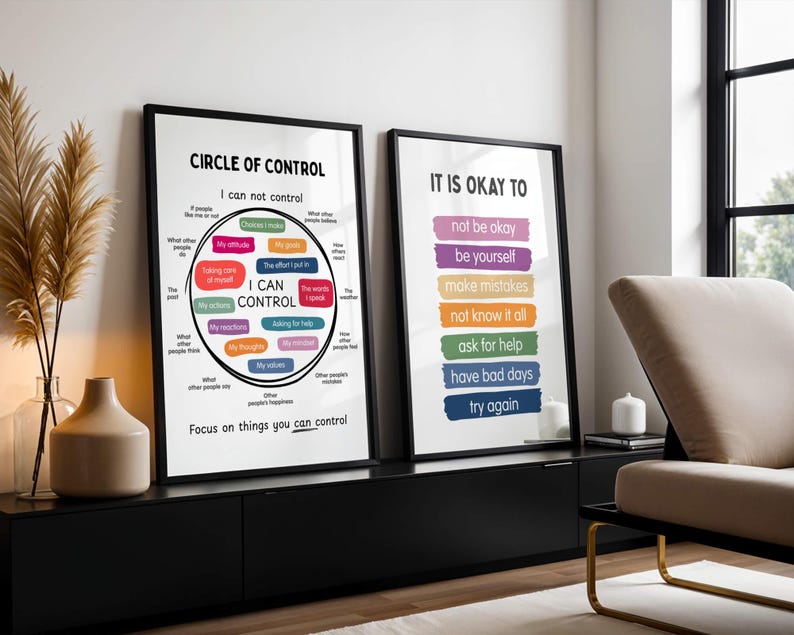16 Trendy Mental Health Posters, Wall Art Bundle for Therapy Office ...