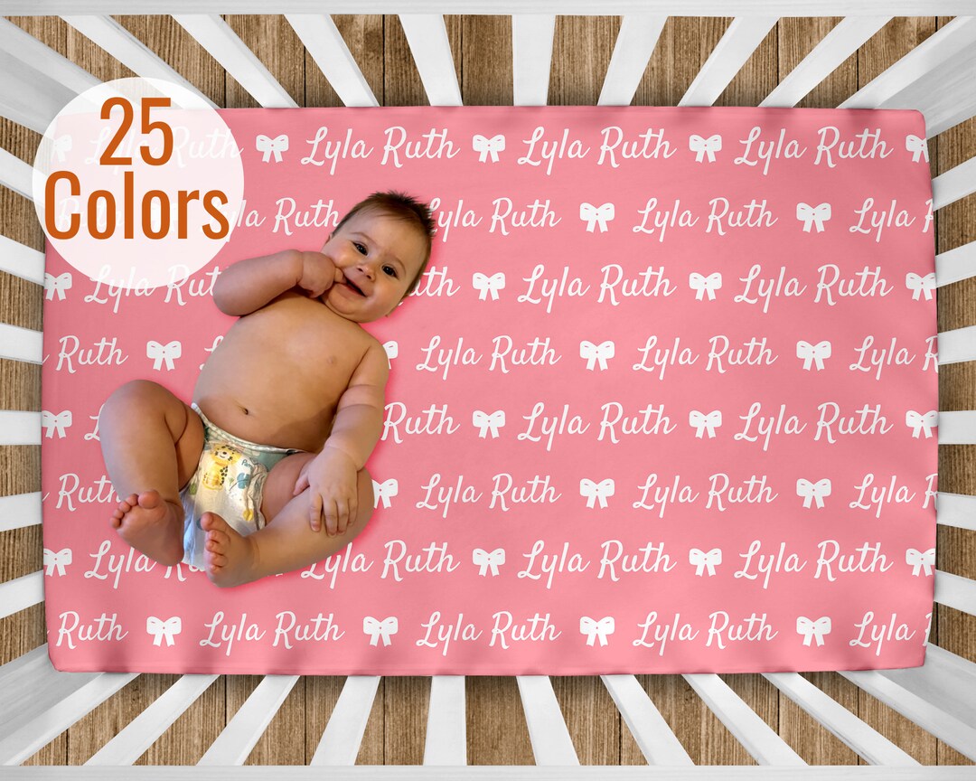 Personalized Crib Sheets With Name and Icon for Girls and Boys Custom
