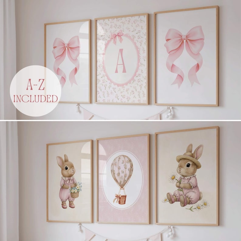 Cottagecore Baby Girl Nursery Decor Set - Vintage Nursery Wall Art ...