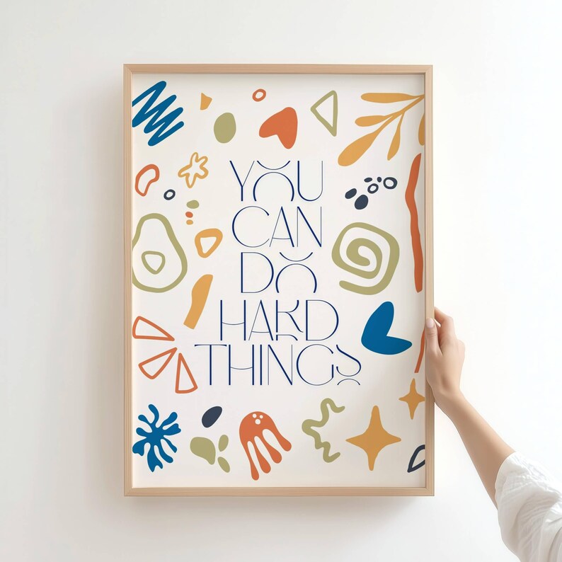 You Can Do Hard Things Poster – Motivational Wall Art for Kids and ...