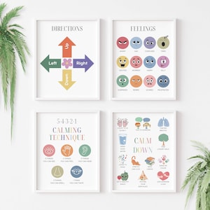 Educational Posters Set of 16, Homeschool Learning Prints and Charts, Playroom Wall Decor, Montessori Toddler Room Wall Art image 8