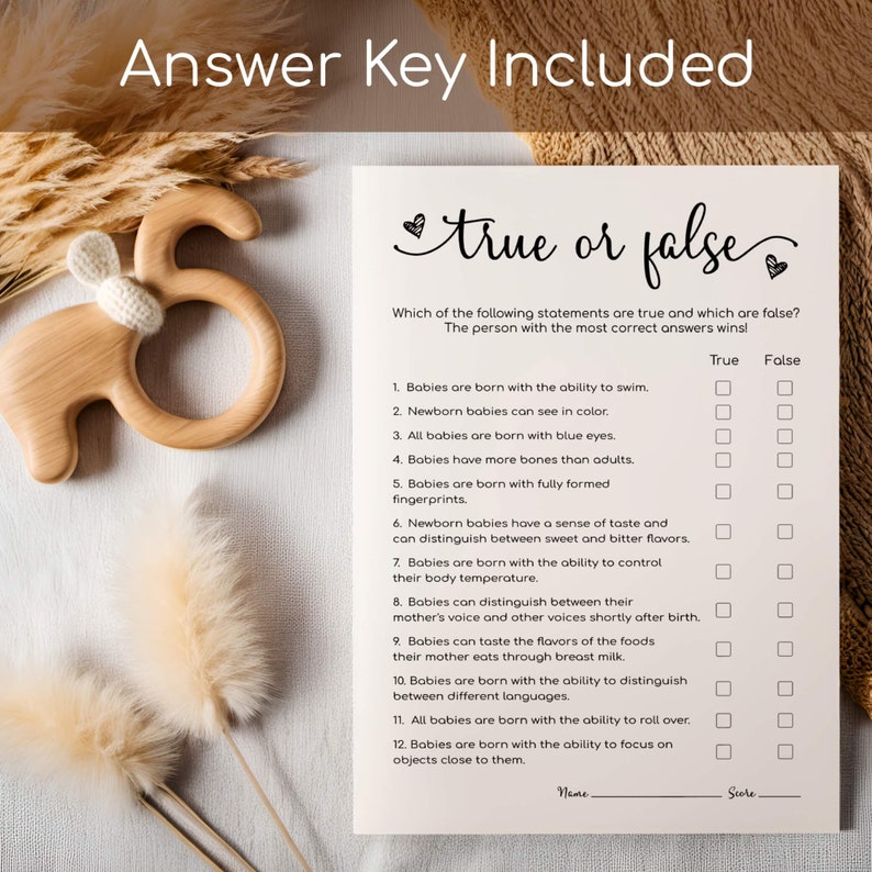 True or False Baby Shower Game | Baby Shower Games Printable Template ...