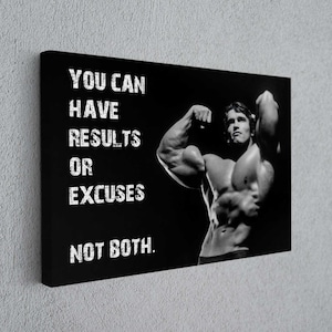 Arnold Fitness Inspirational Quote Canvas Poster, Gym Decor, Wall Art, Canvas Print, Home Handmade,  Motivational Fine Art Print