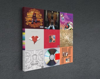 Hip Hop Collage Albums Music Art Print Photography, Art Canvas Poster Wall Decor, Canvas Wall Art Home Handmade