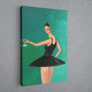 Lienzo Runaway Hermoso Oscuro Retorcido Fantasía Bailarina Música Lienzo Póster Decoración de Pared, Lienzo Arte de Pared Hogar Hecho a Mano